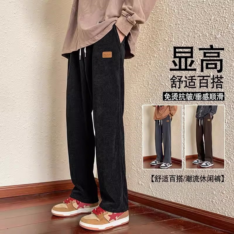 Corduroy Pants Men'S Autumn Straight Tooling Pants Trendy Brand Boys Sports Leisure Long Pants - Image 2
