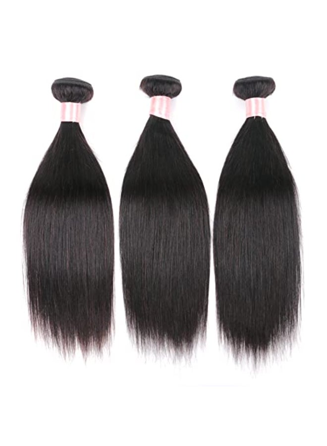 DaiMer Brazilian Straight Bundles Weave Human Hair 3 Bundles 14 16 18 inch 100 Unprocessed Brazilian Virgin Hair Remy Extensions Sew in Full Head Natural Color 300g - Image 3
