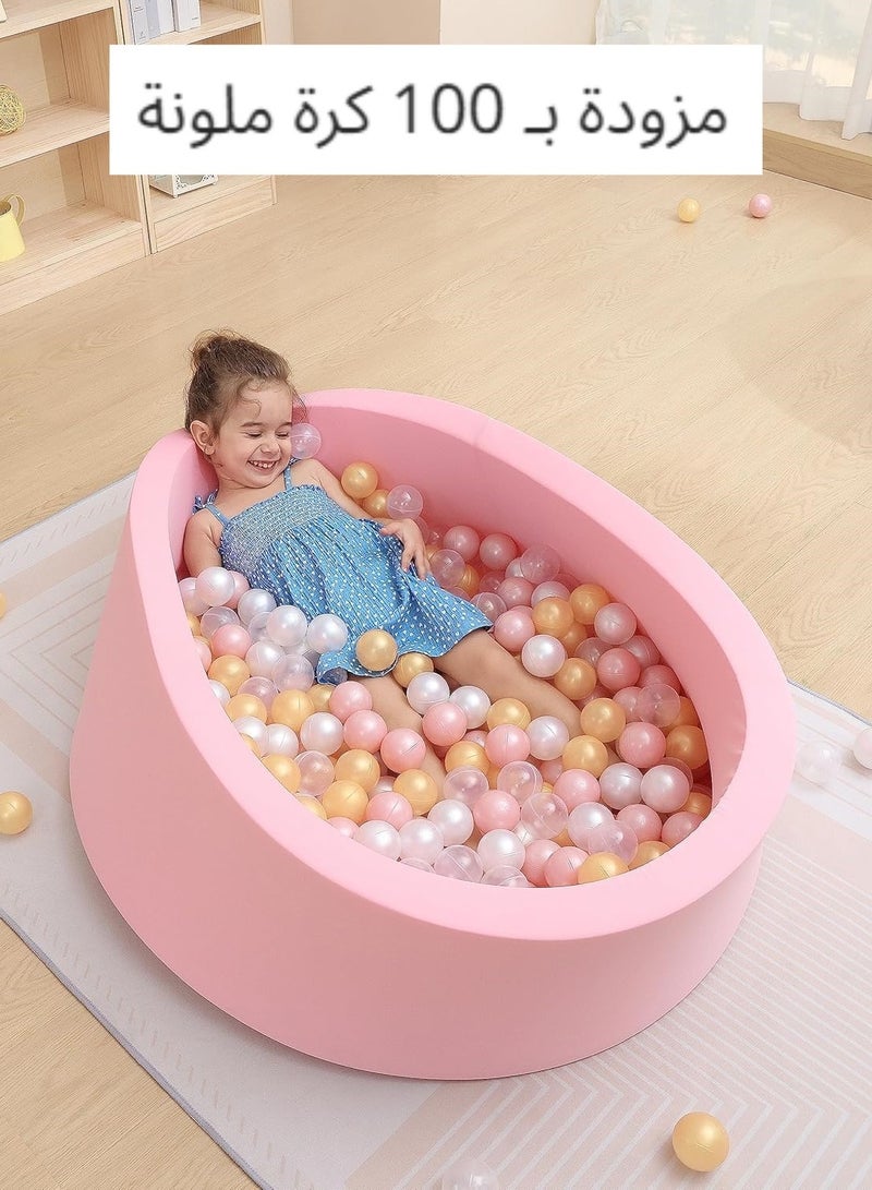XICEN Baby Ball Pit with 100 Balls, 39.3in x 11.8in Soft Foam Sponge Play Ball Pool for Toddlers, Ideal Gift for Girls and Boys, Suitable for Home UseIndoor and Outdoor Use - Image 3