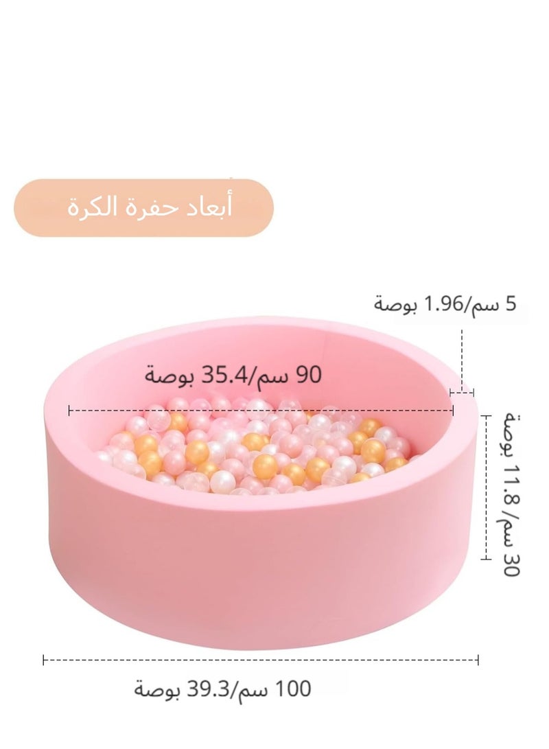 XICEN Baby Ball Pit with 100 Balls, 39.3in x 11.8in Soft Foam Sponge Play Ball Pool for Toddlers, Ideal Gift for Girls and Boys, Suitable for Home UseIndoor and Outdoor Use - Image 4