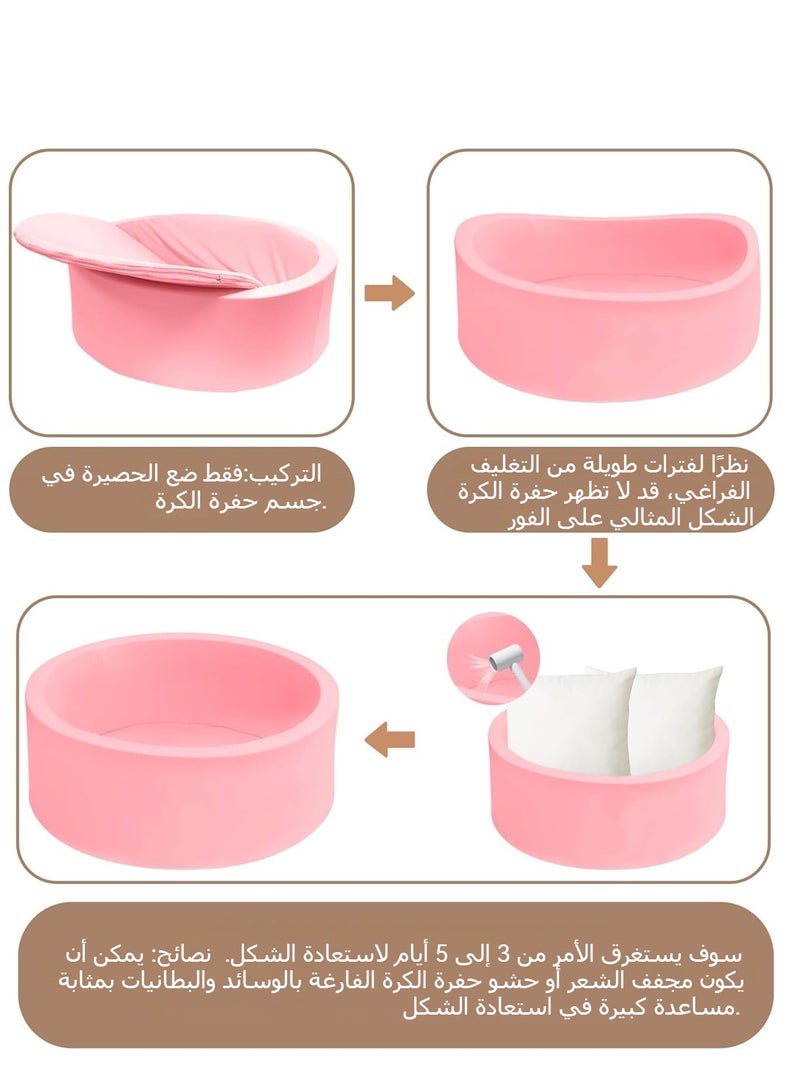 XICEN Baby Ball Pit with 100 Balls, 39.3in x 11.8in Soft Foam Sponge Play Ball Pool for Toddlers, Ideal Gift for Girls and Boys, Suitable for Home UseIndoor and Outdoor Use - Image 5