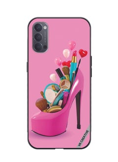 VR CREATIVE Protective Case Cover For Oppo Reno4 Pro 5G Barbie Shoe Design Multicolour  - Image 1
