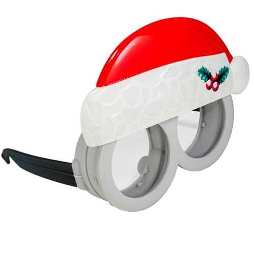Sun-Staches Minions Santa Goggles| Holiday Party Costume Glasses | UV 400 | One Size Fits Most - Image 1