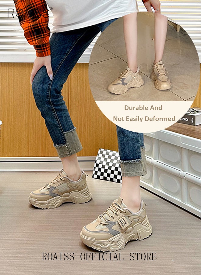 رويس أحذية رياضية أنيقة للسيدات، أحذية رياضية متعددة الاستخدامات برقبة منخفضة وبطانة ناعمة، أحذية برباط ورقبة غير قابلة للانزلاق، أحذية غير رسمية قابلة للتنفس للسيدات، مناسبة للارتداء اليومي والأنشطة الخارجية - Image 2