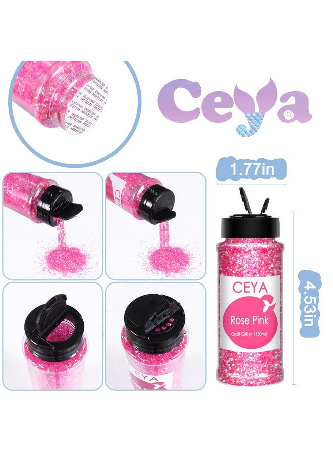 ceya Bulk Chunky Glitter 6 Assorted Colors, 4.23Oz Each Jar Iridescent Crafts Glitter Set, 1/24” Medium Size Nail Sequins For School Classroom Art,Diy Craft Slime,Blue,Pink,Orange, Green,Yellow,Purple - Image 4
