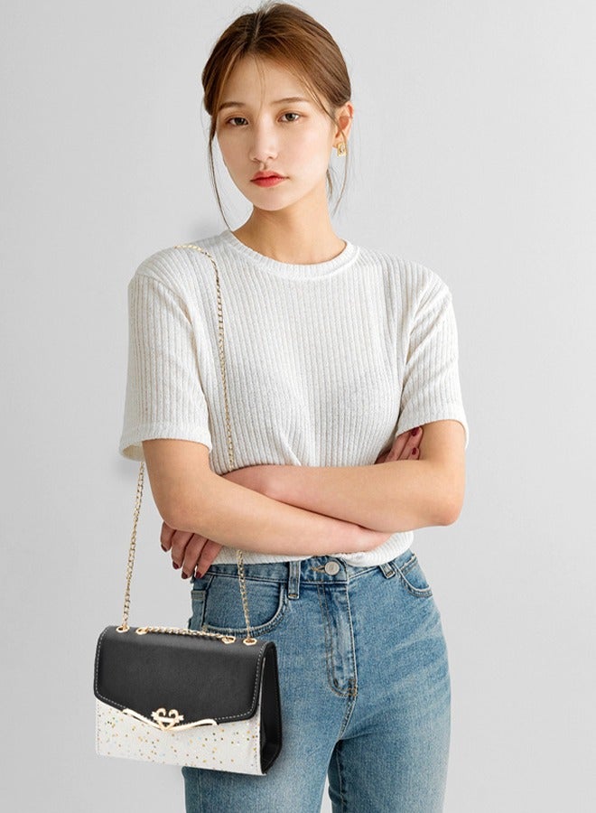 DUNISO Crossbody bag for women,magnetic button shoulder bag，PU leather handbag bag with adjustable shoulder strap,with pendant，suitable for shopping, dating, and work，20*8*14cm  - Image 3