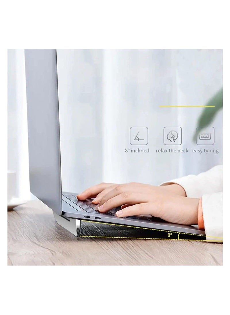 Captaintech Portable Invisible Laptop Stand, SYOSI Self-Adhesive Mini Portable Laptop Stand, Ergonomic Laptops Elevator for Desk, Zinc Alloy Material Holder Compatible with 11.6 to 17 Inches Notebook Computer - Image 2