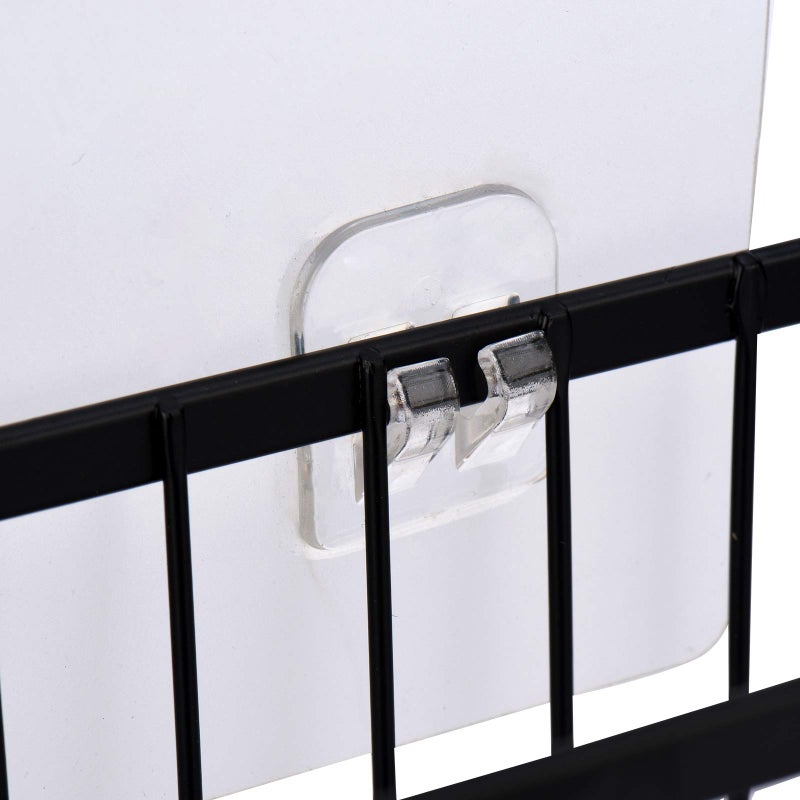 Toplife Wall Door Adhesive Kitchen Wrap Organizer Rack, No Drilling, Black - Image 3