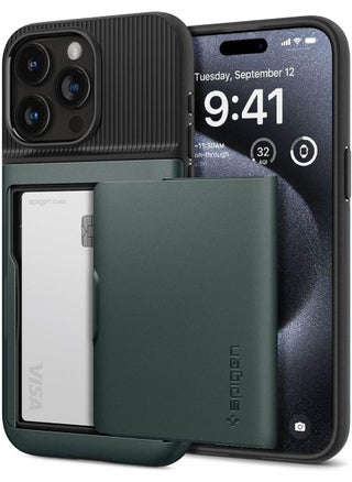 Slim Armor CS for iPhone 15 Pro Case Cover with Card Holder Slot - Abyss Green - pzsku/Z849E2449D9A4C8724D75Z/45/_/1695464419/d7a3fe10-59ab-44ab-9f50-98677bd28406