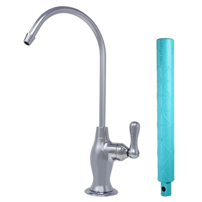 Metpure Reverse Osmosis Faucet Drinking Water Filtration System - Non Air Gap  Vase Style with Wrench (Chrome) - Image 1