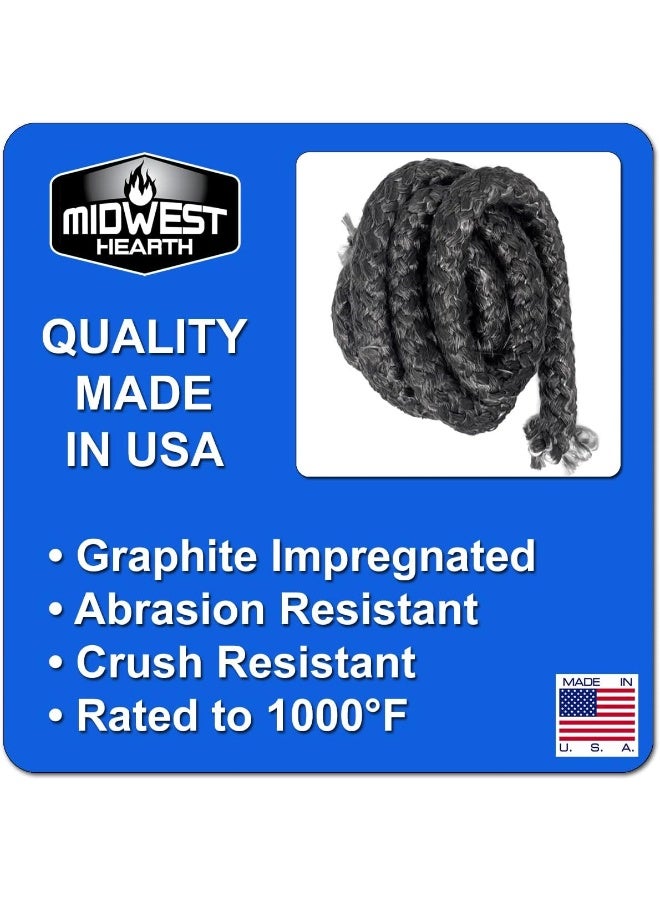 Midwest Hearth Wood Stove Replacement Gasket for Woodburning Stoves Graphite Impregnated Fiberglass Gaskets 14 x 84 Rope - Image 4