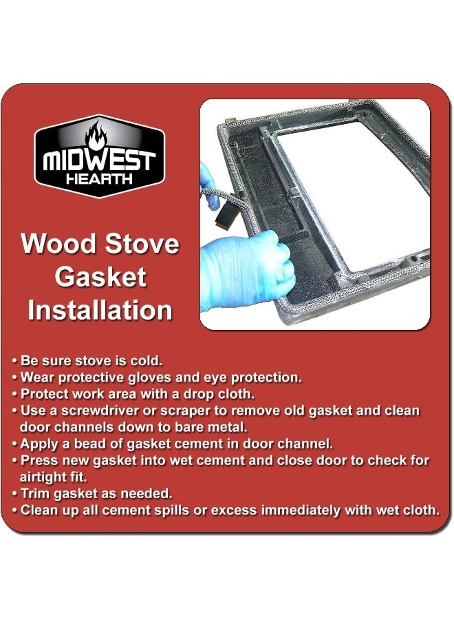 Midwest Hearth Wood Stove Replacement Gasket for Woodburning Stoves Graphite Impregnated Fiberglass Gaskets 14 x 84 Rope - Image 3