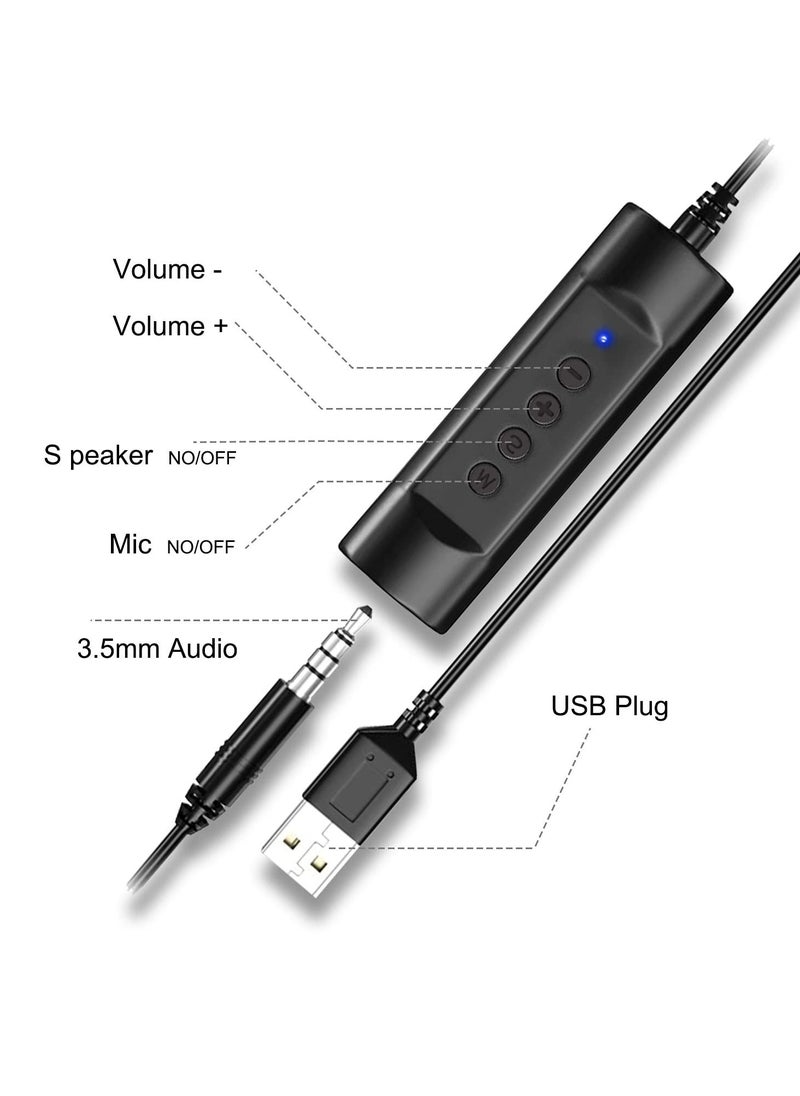 Excefore - Headset,Surround Sound Gaming Headset With Cross-Platform Compatibility, 3.5mm/USB Jack 2-In-1 Computer Headset with Noise Cancelling & Audio Controls for Laptop Tablet - Image 1
