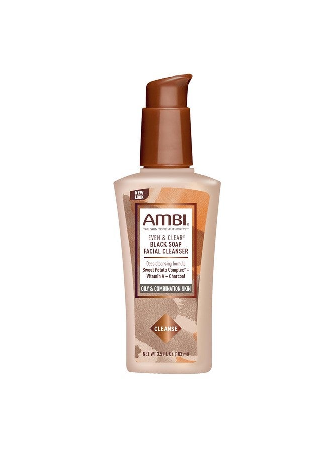 ambi Mbi Even & Clear Purifying Charcoal Black Soap Facial Cleanser With Nutrient Rich Sweet Potato Complex ; Helps Even Skin Tone ; 3.5 Ounce - Image 1