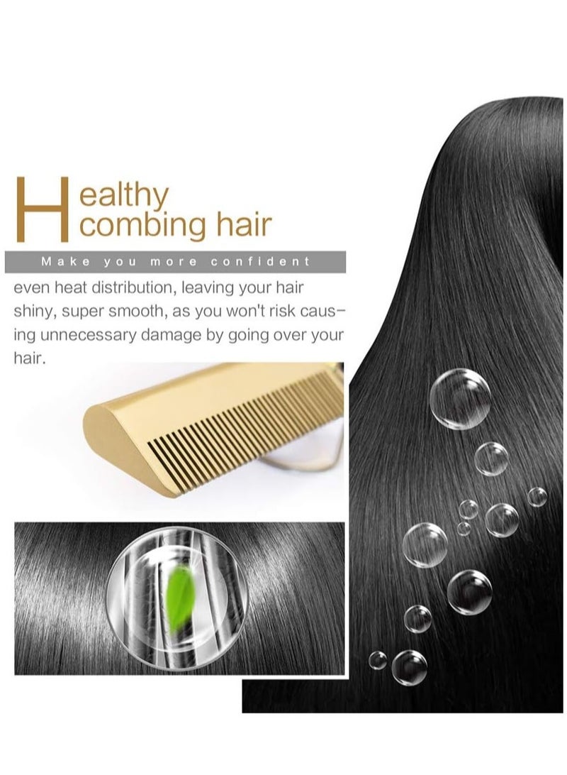 Heating Comb Straightener – Electric Hot Comb Flat Iron Hair Straightening Brush with Smoothing Iron - Image 4