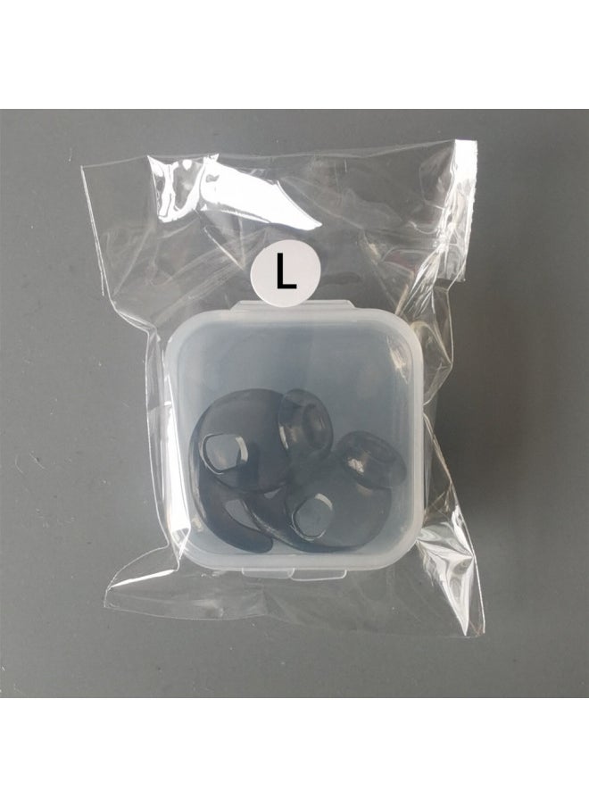 Universal For Apple AirPods 3/4 Generation Ear Hanging Bluetooth Headset Silicone Ear Cap Shark Fin Sports Anti-drop Earmuffs-Color:Transparent Black [l Size]-Applicable Models:Airpods 3/4 Generation Universal Shark Fin Ear Hooks
