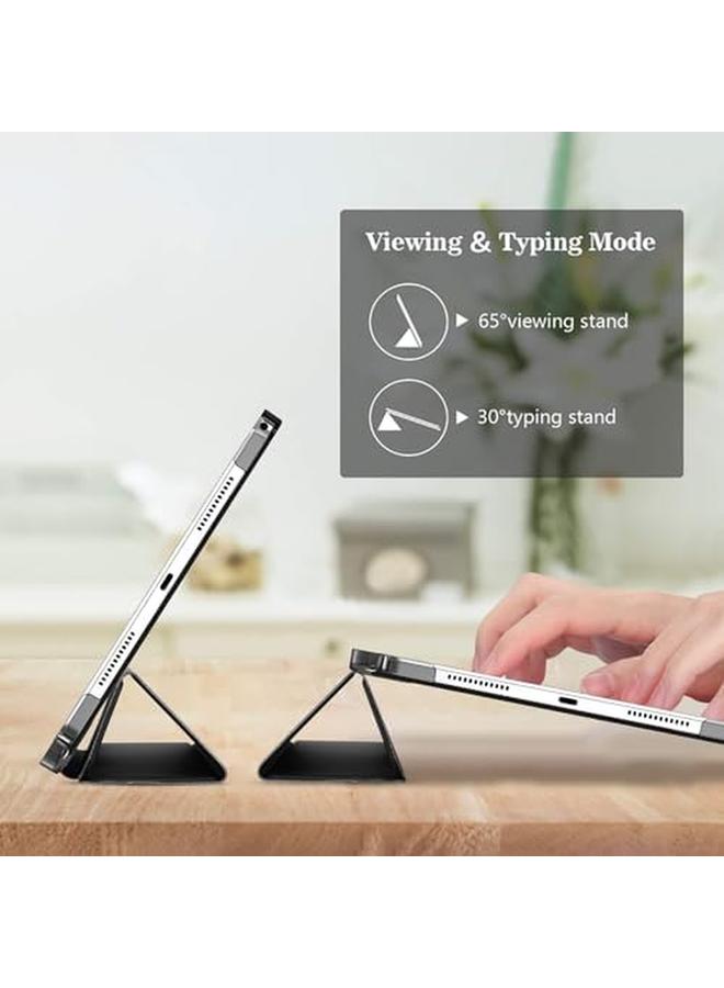 Procases Smart Case For Lenovo Tab M11 11" 2024 Tb330Fu With Pen Holder Slim Stand Tri Fold Hard Shell Protective Tablet Cover Translucent Back Case Support Auto Wake Sleep Black - Image 3