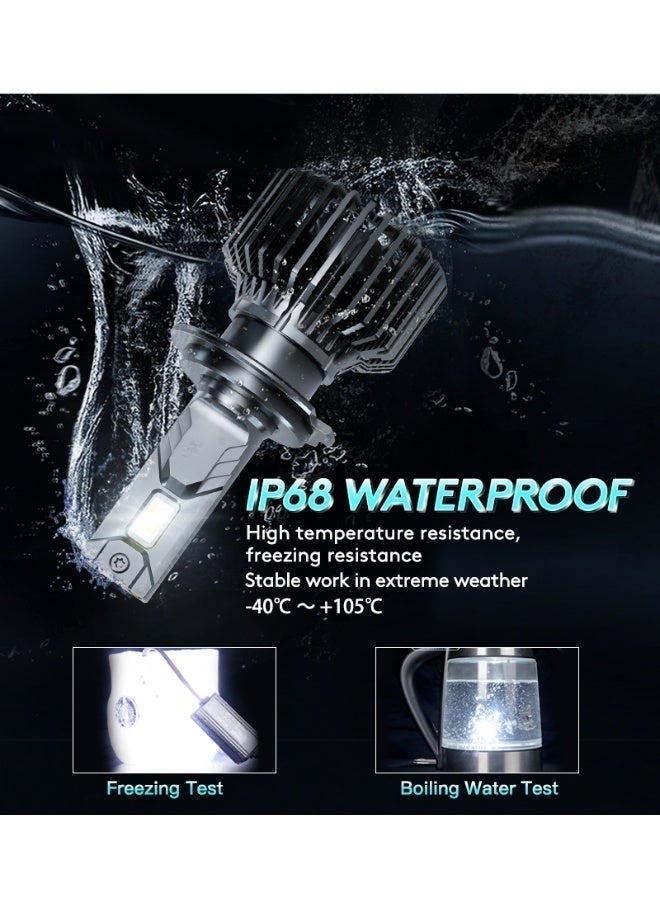 جبني GPNE مصابيح أمامية LED مطورة للسيارات H7 H11 H4 بدرجة لون 6000K، قدرة75 واط وسطوع 14500 لومن، إضاءة فائقة للقيادة الليلية واستخدام الصحراء، تركيب سهل Plug & Play مع مروحة تبريد (عبوة من قطعتين) - Image 3