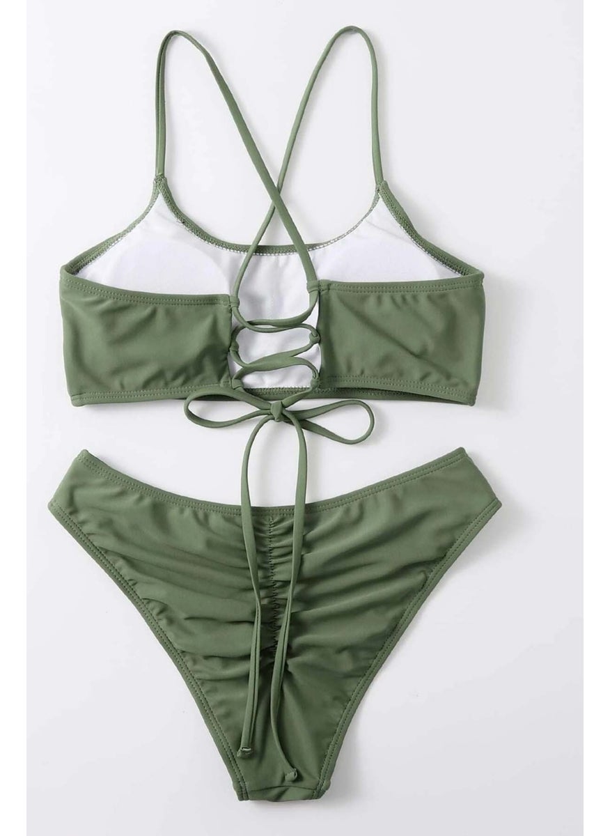 Angelsin Brazilian Gathered Back Bikini Set  - Image 3