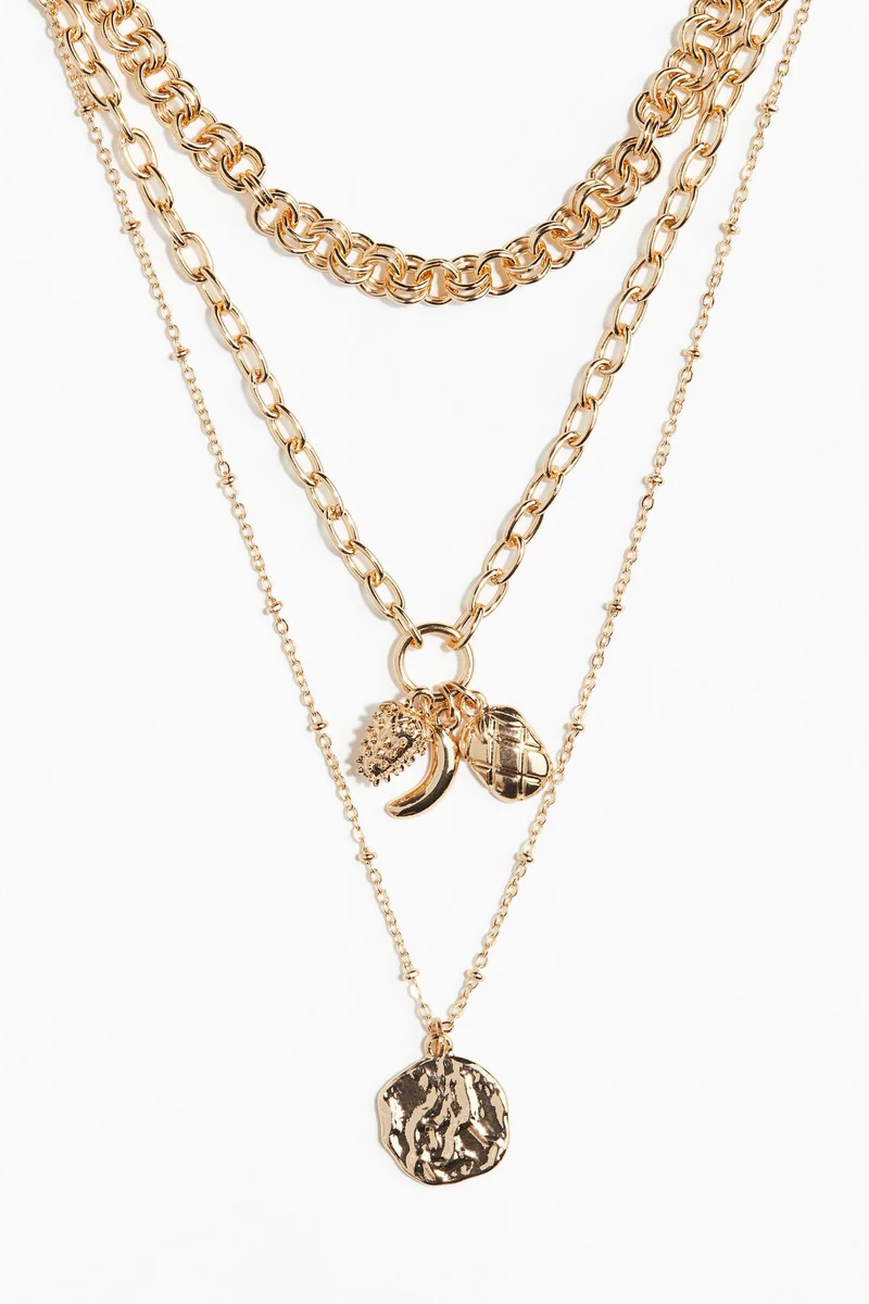 اتش اند ام قلادة ثلاثية السلاسل بتعليقة