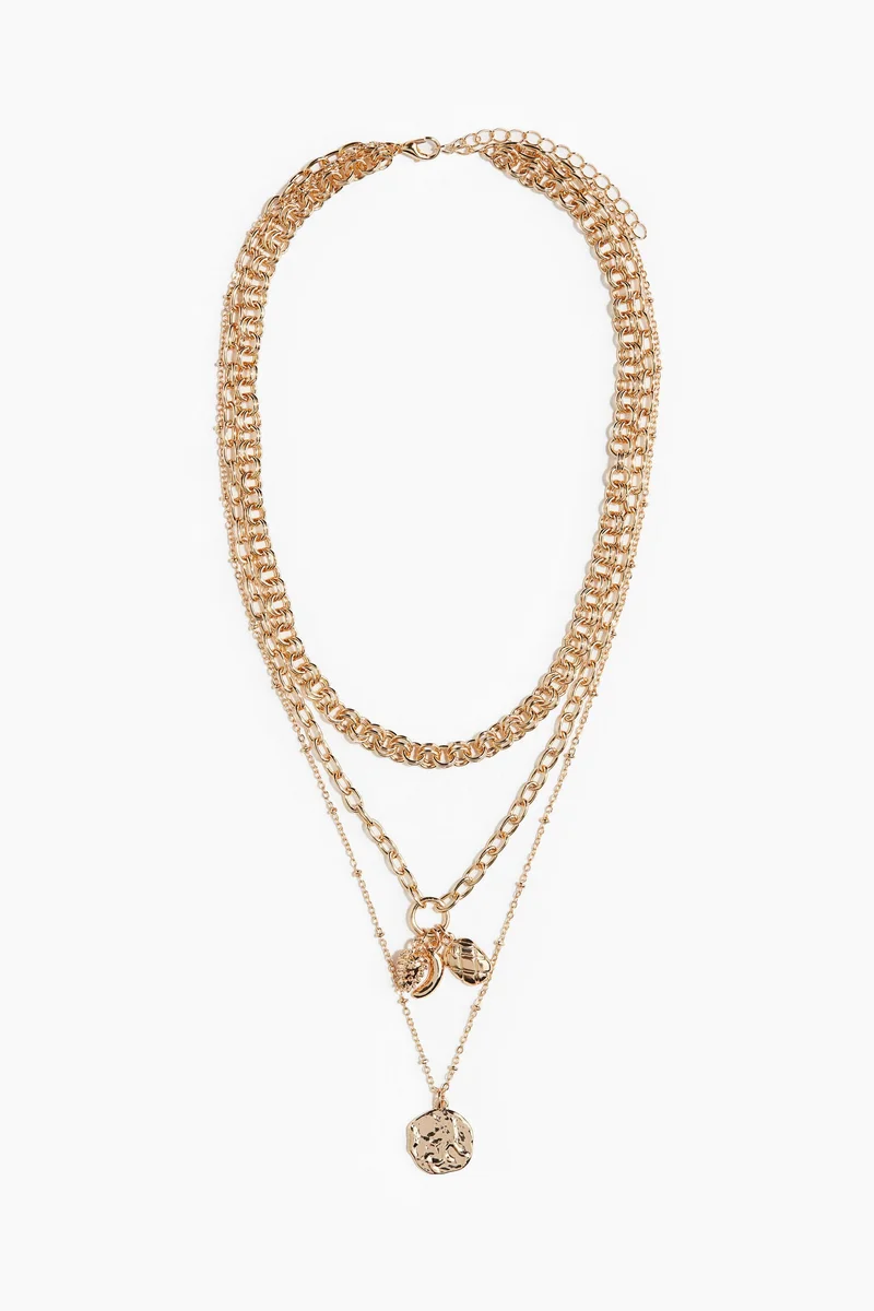 اتش اند ام قلادة ثلاثية السلاسل بتعليقة