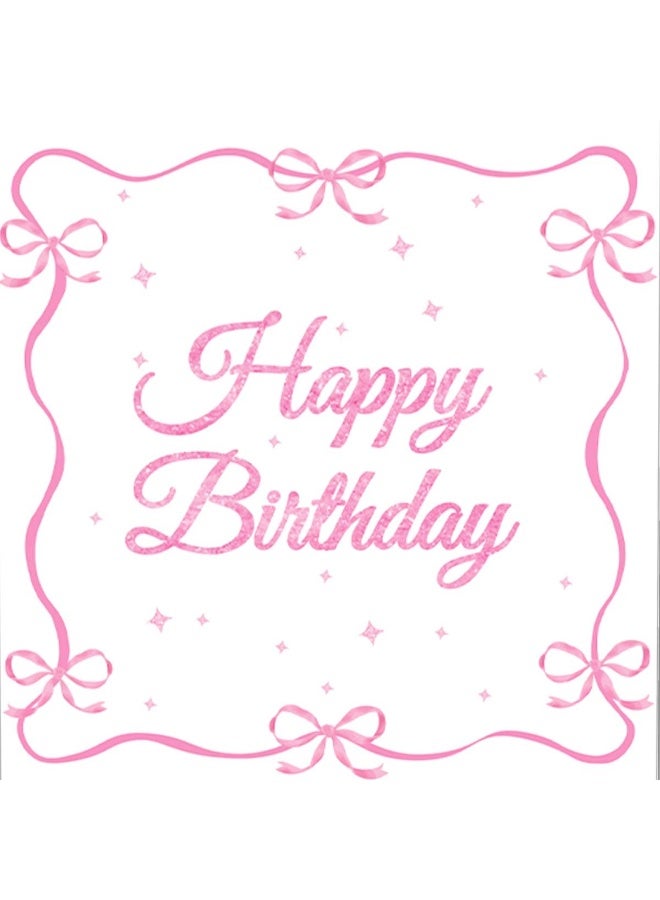 ThePartyPopper 44 Pcs Pink Bow Themed Party Tableware Set – Disposable Plates, Cups & Napkins for Birthday, Girls Party, Baby Shower & Birthday Celebration Supplies - Image 3