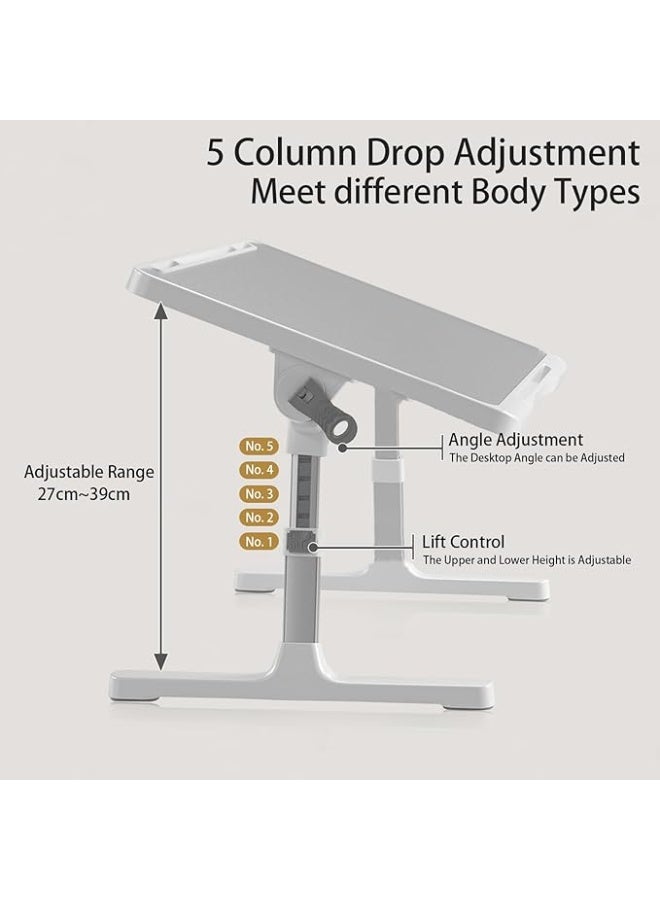 Portable Laptop Desk for Bed with USB Charging Port and Storage Drawer, Adjustable Foldable Bed Table for Working, Writing, Reading and Daily Use - Image 4