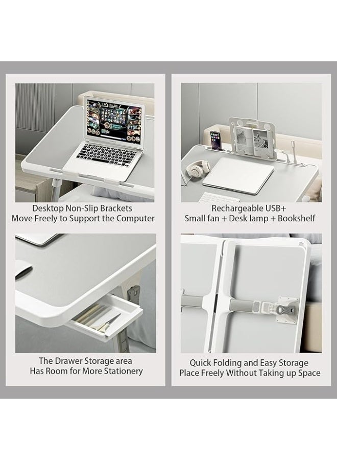 Portable Laptop Desk for Bed with USB Charging Port and Storage Drawer, Adjustable Foldable Bed Table for Working, Writing, Reading and Daily Use - Image 5