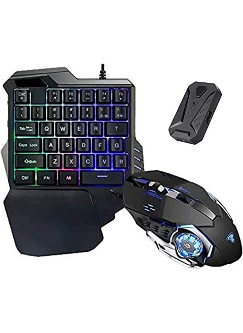 Generic - Gaming Keyboard and Mouse Combo for Android – USB Wired Connection, Black, Compact Design for Mobile Gaming - Image 1