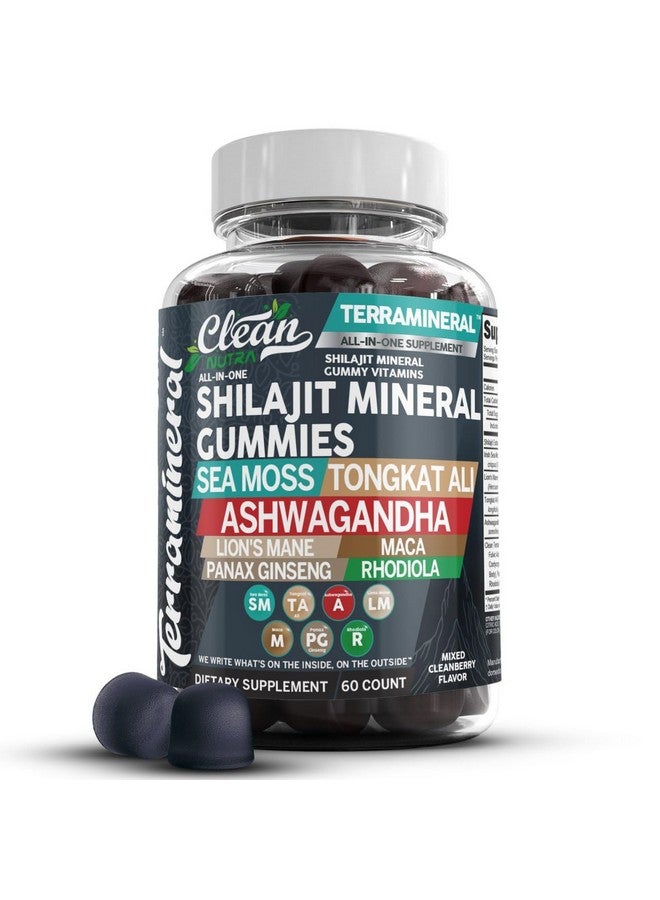 Clean Nutraceuticals Terramineral Shilajit Gummies with Irish Sea Moss Tongkat Ali Ashwagandha Lion's Mane MACA Panax Ginseng Rhodiola & Cordyceps by Clean Nutra (1) - Image 1