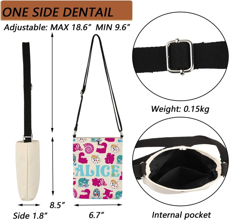 MBMSO Alice Crossbody Bag Alice Inspired Gifts for Alice Movies Fans Wonderland TV Show Gifts for Fairy Tale Fans Travel Bag - Image 3