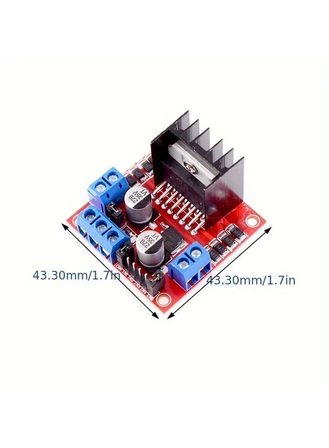 L298N Dual Channel Motor Driver Board Module With Heat Sinks For DC Stepper Motors - Image 3
