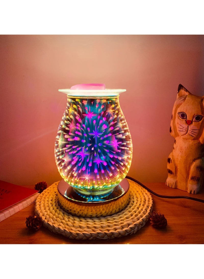 general Touch dimmable 3D glass aroma lamp small night light star light easily creates a cozy corner with UK plug - Image 2