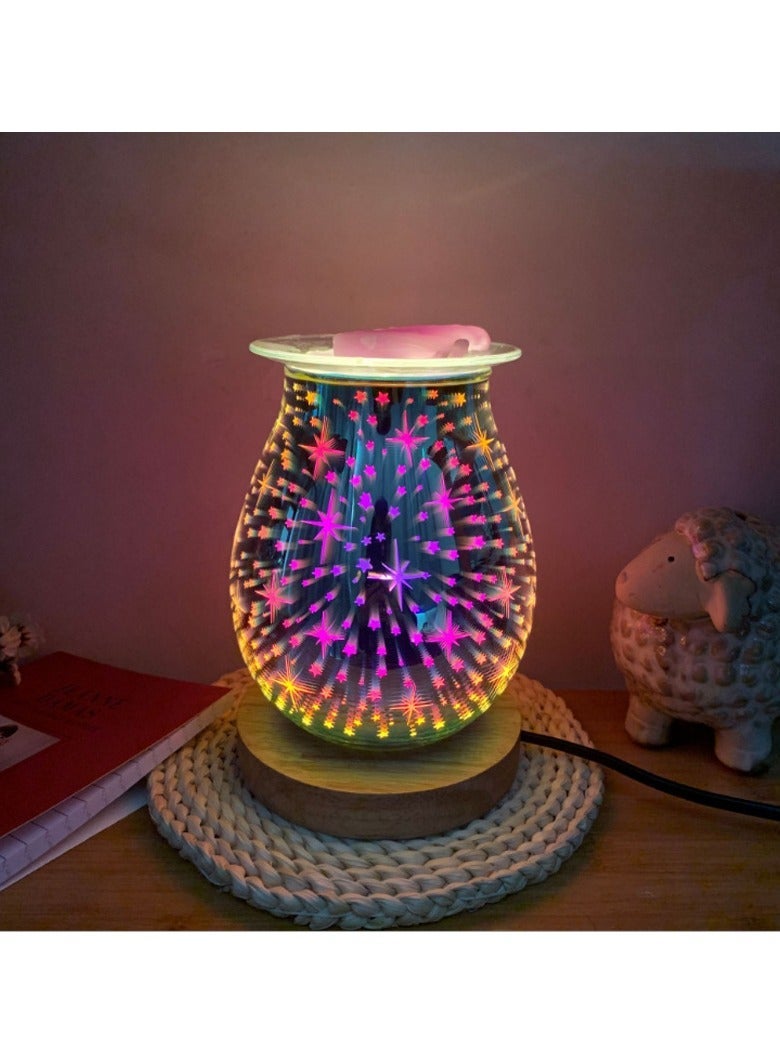 general Touch dimmable 3D glass aroma lamp small night light star light easily creates a cozy corner with UK plug - Image 1