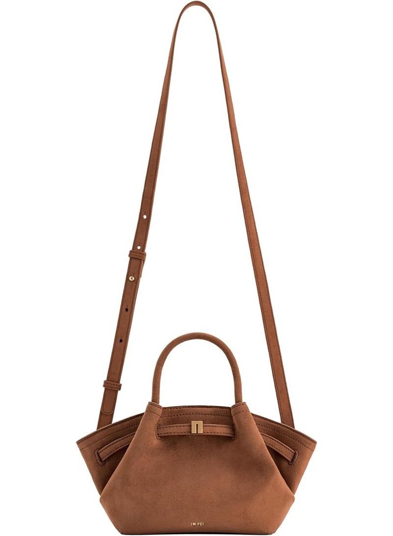 JW JW PEI Women's Hana Faux Suede Tote Bag With Crossbody strap, Women's Shoulder Bag, Women's Hand Bag,  Women's Travel Bag, Women's Crossbody Bag  - Image 5