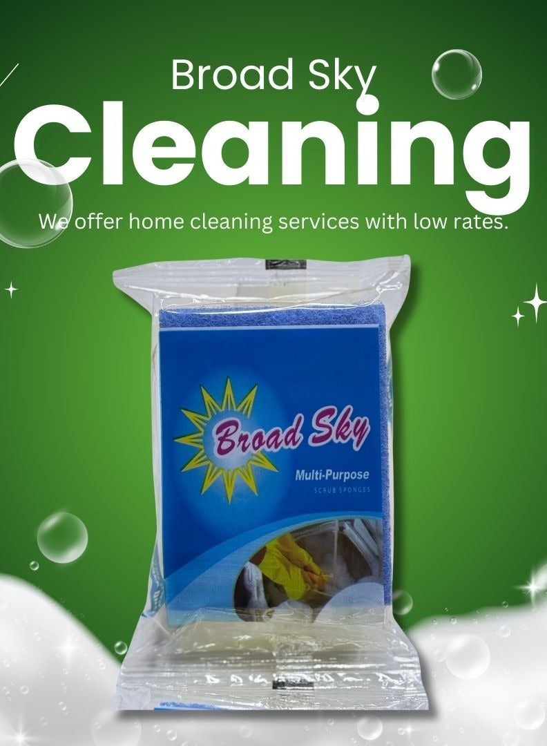 Generic BROAD SKY K-02 Scrub Sponges – Pack of 12 | Heavy-Duty Non-Scratch Cleaning Pads for Kitchen, Dishes & Surfaces - Image 1