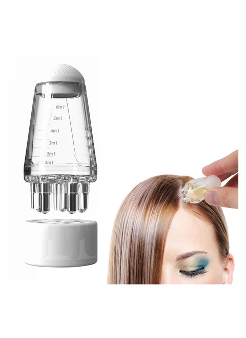Hair Oil applicator, Scalp Applicator Comb, Scalp Oil Applicator, Root Comb Applicator Bottle for Hair, Hair Serum Applicator Suitable for Various Liquids, Ball Hair Oil Applicator Bottle (White)