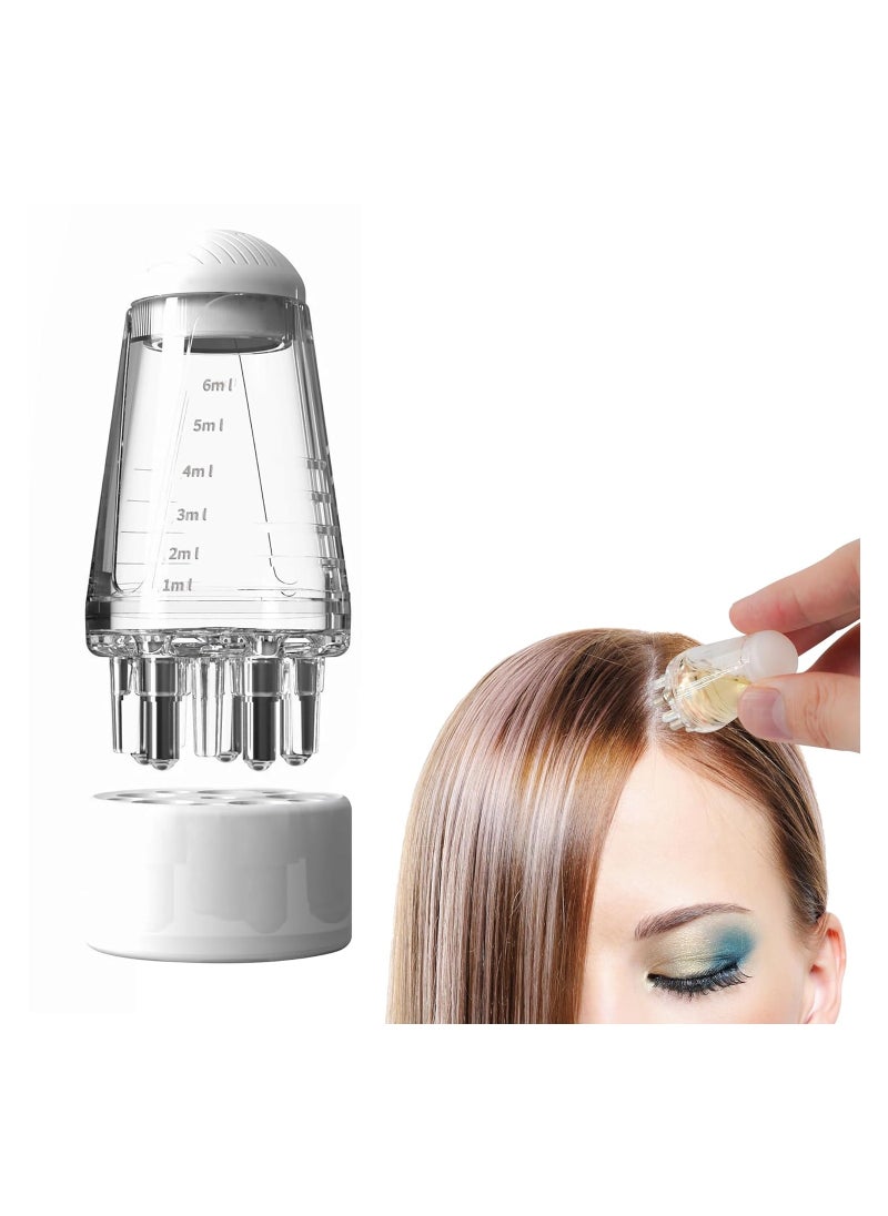 SYOSI - Hair Oil applicator, Scalp Applicator Comb, Scalp Oil Applicator, Root Comb Applicator Bottle for Hair, Hair Serum Applicator Suitable for Various Liquids, Ball Hair Oil Applicator Bottle (White) - Image 1