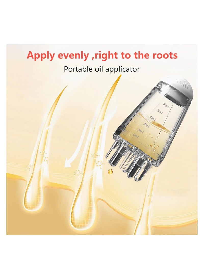 SYOSI - Hair Oil applicator, Scalp Applicator Comb, Scalp Oil Applicator, Root Comb Applicator Bottle for Hair, Hair Serum Applicator Suitable for Various Liquids, Ball Hair Oil Applicator Bottle (White) - Image 1