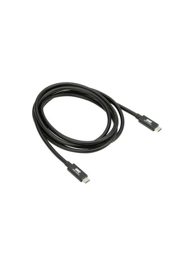 OWC 79-Inch Thunderbolt 4 and USB-C Cable with 40 GBPS Data Transfer, 100W Power Charging and 8K Video Capability (Black)  - Image 1