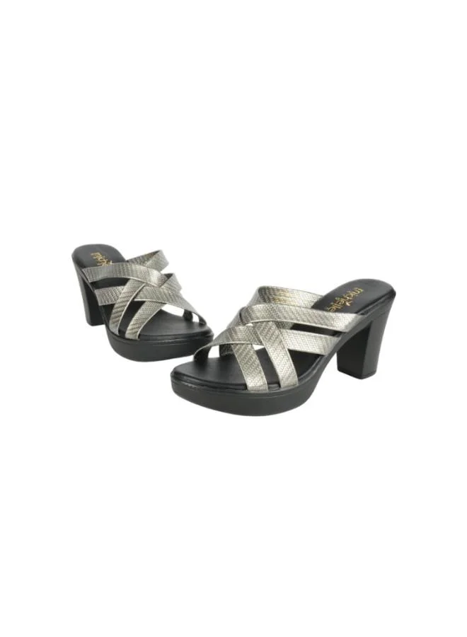 Michelle Morgan 092-2896 Michelle Morgan Ladies Block Heel Sandals 414RJ868 Grey