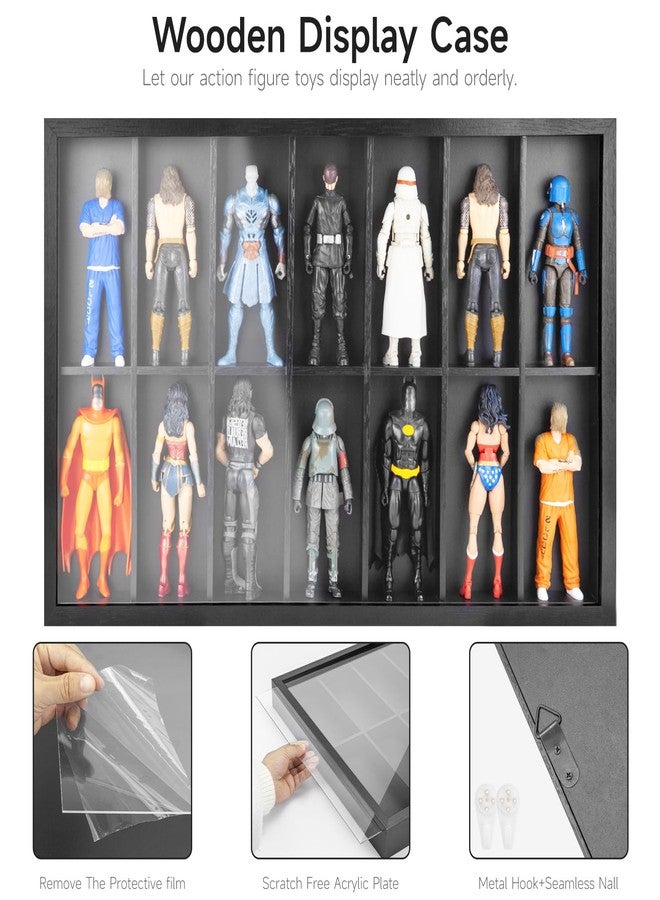 DisplayMore 6 inch Action Figure Wooden Display Case,Wall Mounted Collectors Showcase,Fit for 1/12 Sacle Star Wars / GI Joe / Marvel Action Figure Toy - Image 4