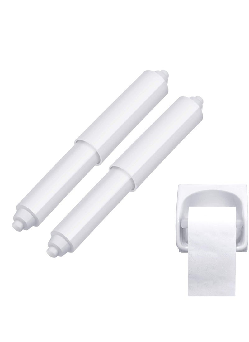 Generic - Toilet Paper Holder 2 Pack White Replacement Plastic Spring Loaded Roller, Tissue Roll Insert in Bathroom Roller Spring, Keeps Securely - Image 1