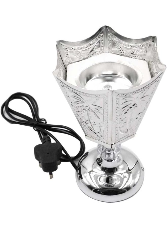 Medium Hexagon Charcoal Incense Burner - WF001V - Silver - Image 1