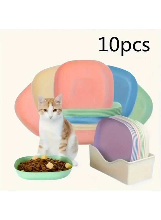 10 Piece Colorful Non Slip Cat Bowl Set With Storage Base For Small Cats - Image 3