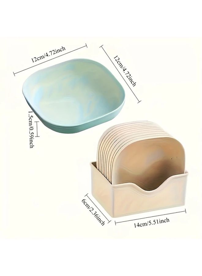 10 Piece Colorful Non Slip Cat Bowl Set With Storage Base For Small Cats - Image 2