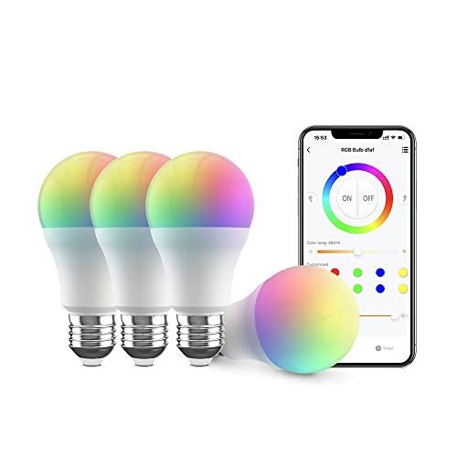 Broadlink FastCon Smart Bulb LB4E26 4-Pack, Color Changing with Music Sync, A19/E26/9W/800LM/110V, Compatible with Alexa and Google Home, GW4C Hub Required - Image 1