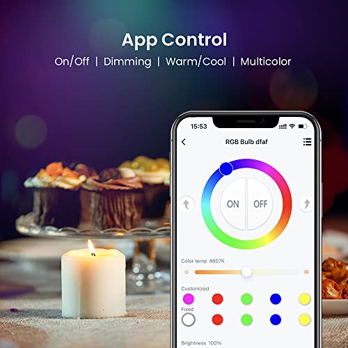 Broadlink FastCon Smart Bulb LB4E26 4-Pack, Color Changing with Music Sync, A19/E26/9W/800LM/110V, Compatible with Alexa and Google Home, GW4C Hub Required - Image 4