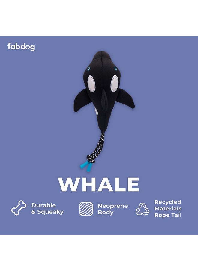 fabdog Floaties Dog Toys - Squeaky Floating Water Toys for All Breeds - Cute & Durable Duck Puppy Toys - Fun Nylon Squeak Toy Made with Recycled Materials | Whale - Image 2
