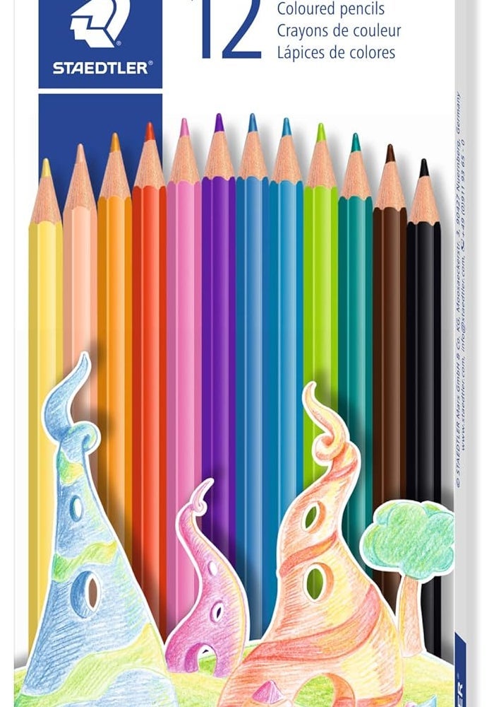 ستدلر أقلام رصاص ملونة خالية من الخشب من ستيدلر - علبة من 12 لونًا متنوعًا - Image 1